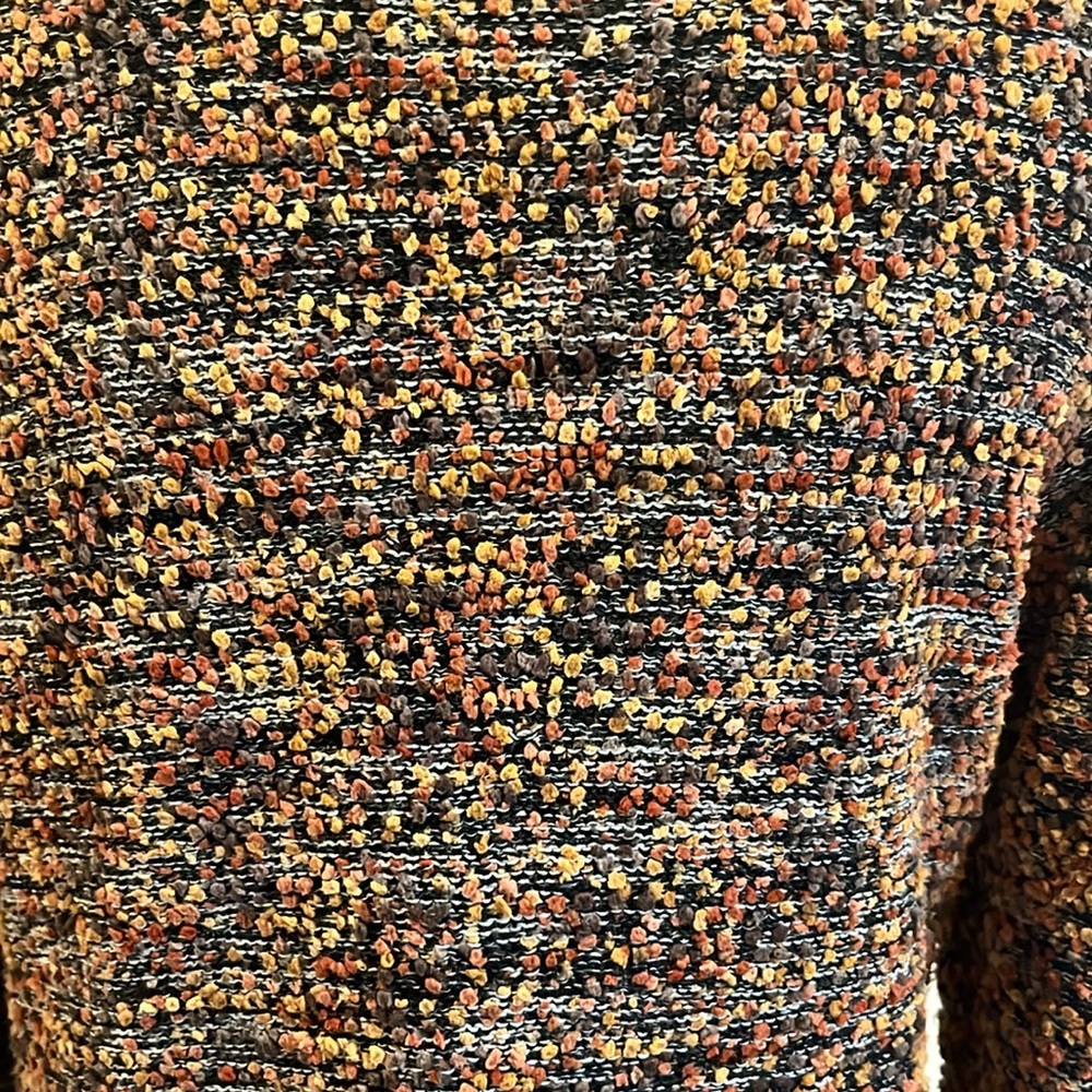 Jamie Kreitman New York Boucle Knit Cardigan Sweater Medium USA Tweed Fall - Picture 11 of 13